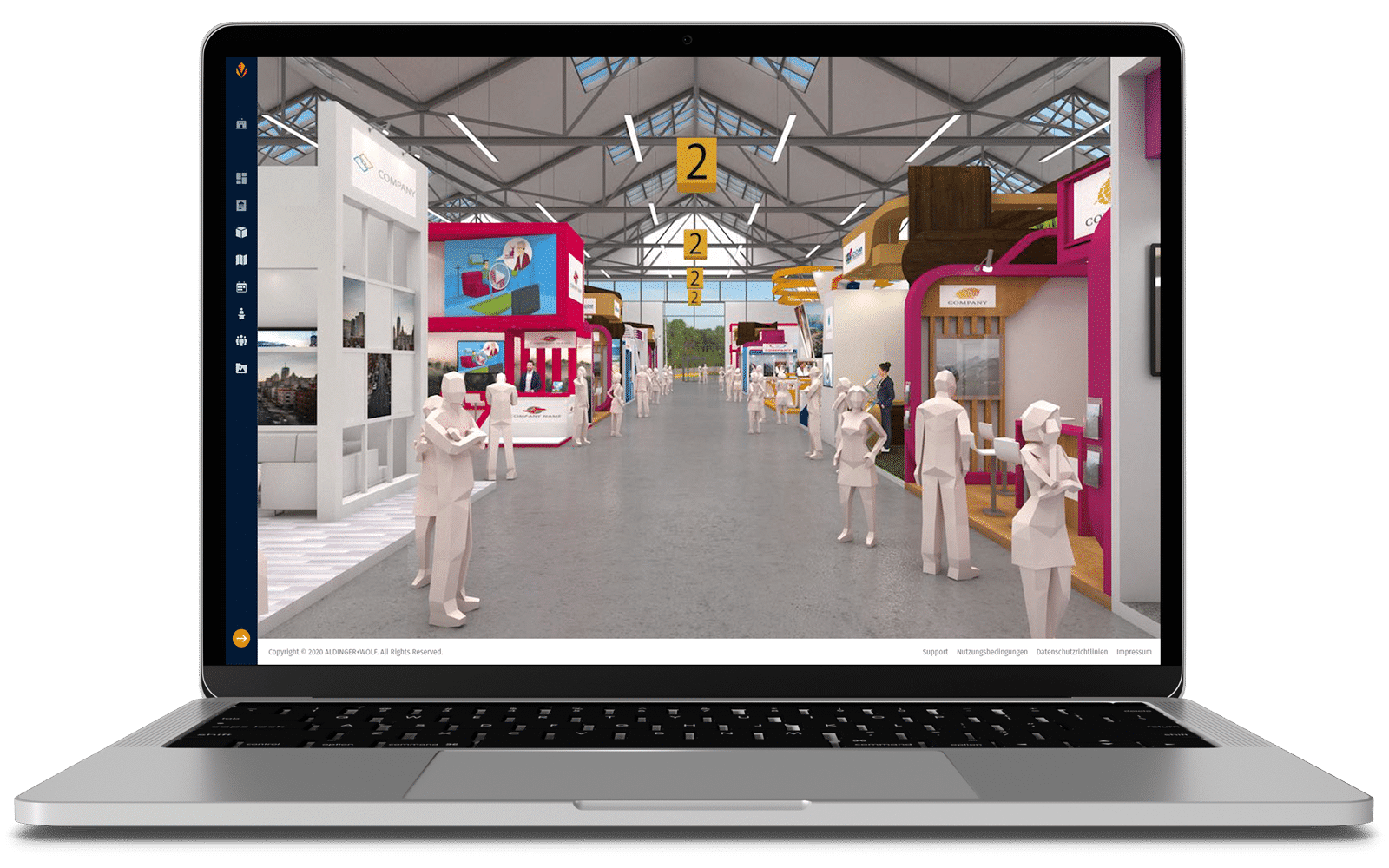Macbook mit Plattform für virtuelle Messe