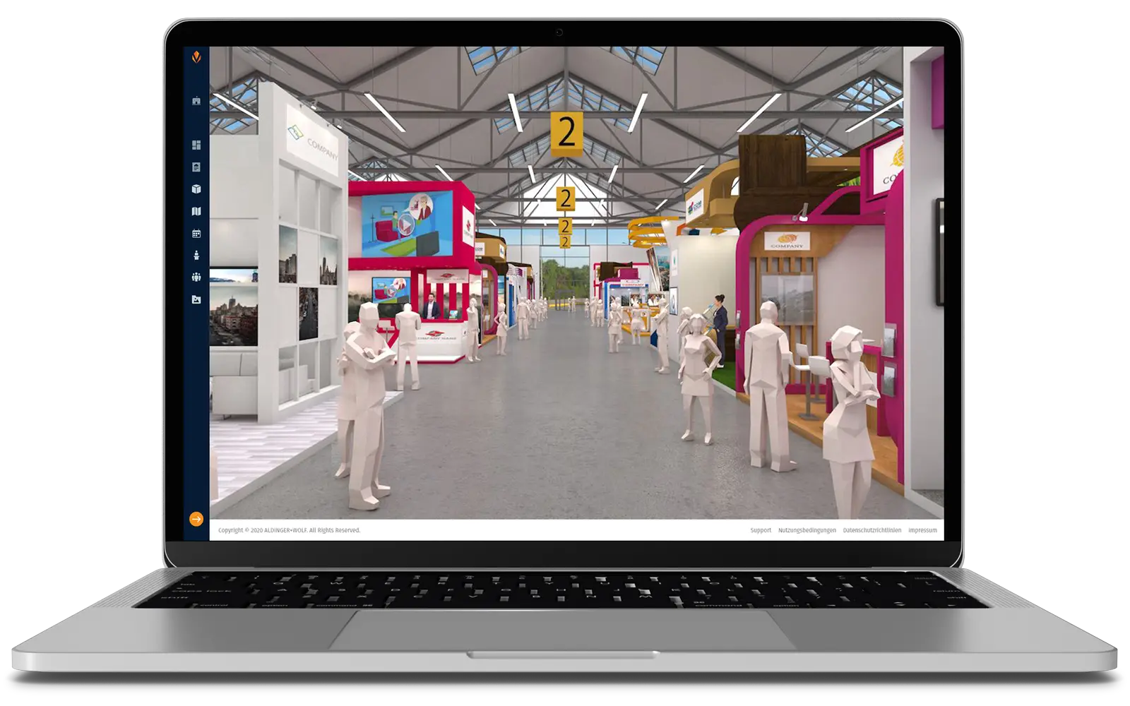 Macbook mit Plattform für virtuelle Messe