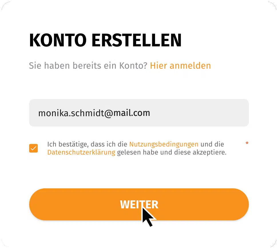 Pop-Up Konto Erstellen